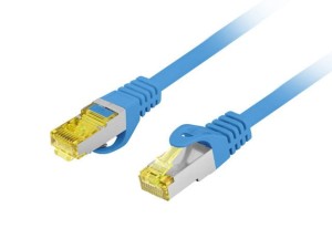 Lanberg Patchcord kat.6a S/FTP LSZH CU 1m niebieski fluke