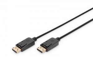 Digitus Kabel połączeniowy DisplayPort z zatrzaskami 1080p 60Hz FHD Typ DP/DP M/M czarny 15m