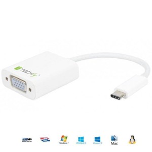 Adapter Techly USB31-VGA  USB-C 3.1 na VGA M/Ż, biały 0,15m IADAP