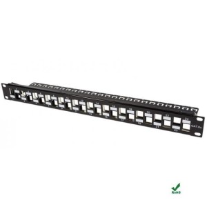 Patch panel Intellinet 24 porty, otwarty z tacką, czarny