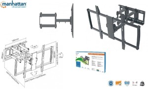 Uchwyt ścienny LCD/LED Manhattan ICA-PLB 221BK 60-100" regulowany, czarny