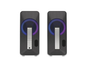 Głośniki Genesis Helium 100BT RGB 2.0 Bluetooth 10W RMS czarno-srebrne