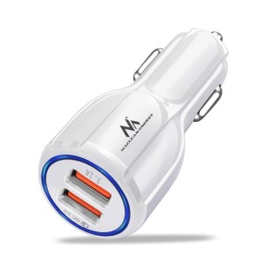 Ładowarka samochodowa Maclean MCE478 W QC 3.0 2xUSB biała