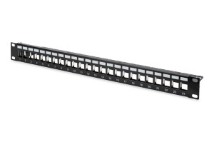 Digitus Patch panel 19, 24 porty Keystone, pusty, czarny