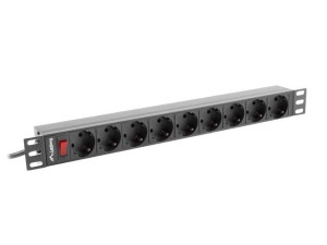 Listwa zasilająca Lanberg do RACK 1U 16A PDU 9x Schuko 3m czarna